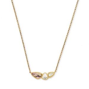 SOLD NWT Kendra Scott Ivy Gold Short Pendant Necklace in White Mix